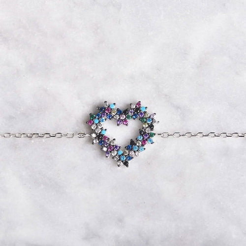 Arden Dark Colored Heart Bracelet by DailySale
