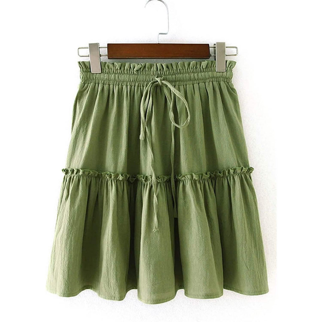 Arjungo Women's Ruffled Boho A Line Skater Mini Skirt by DailySale