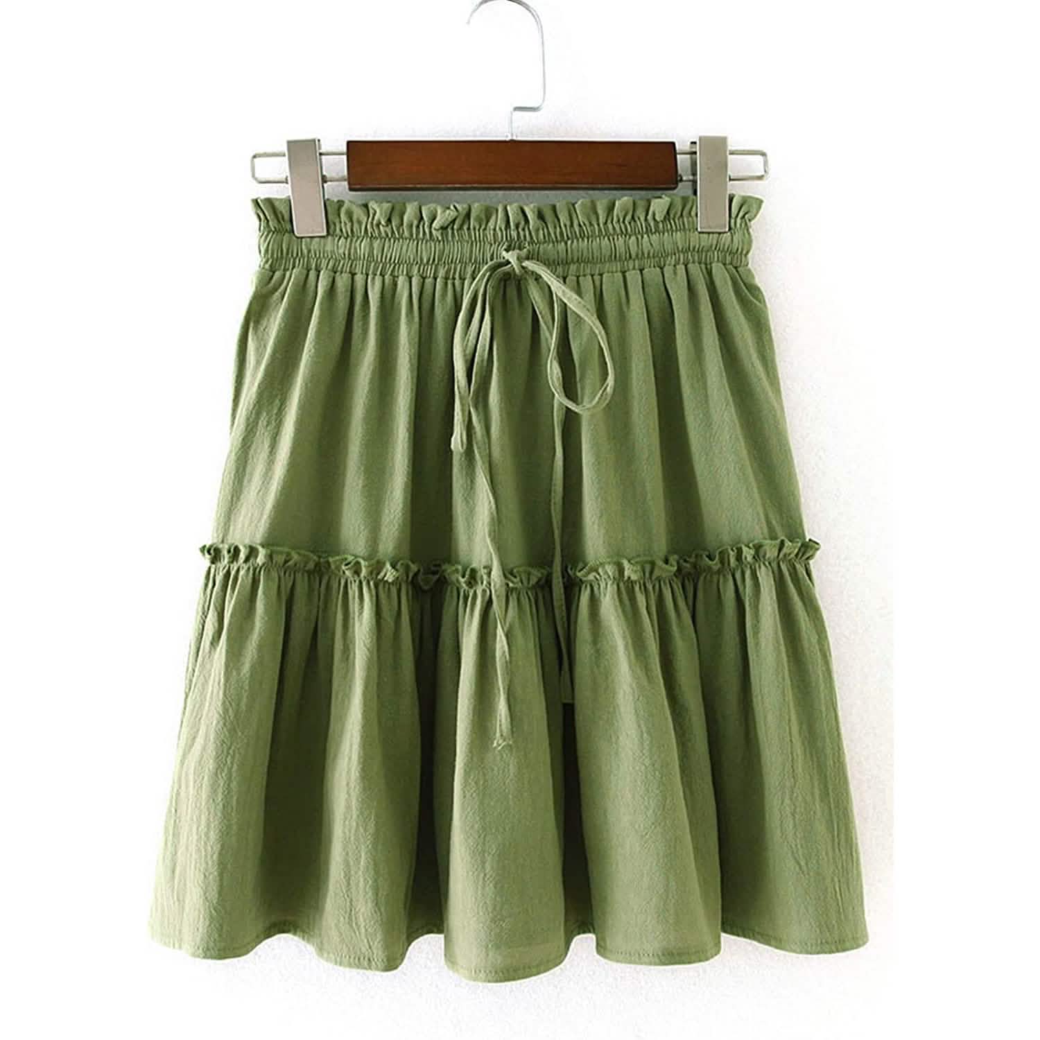 Arjungo Women's Ruffled Boho A Line Skater Mini Skirt by DailySale