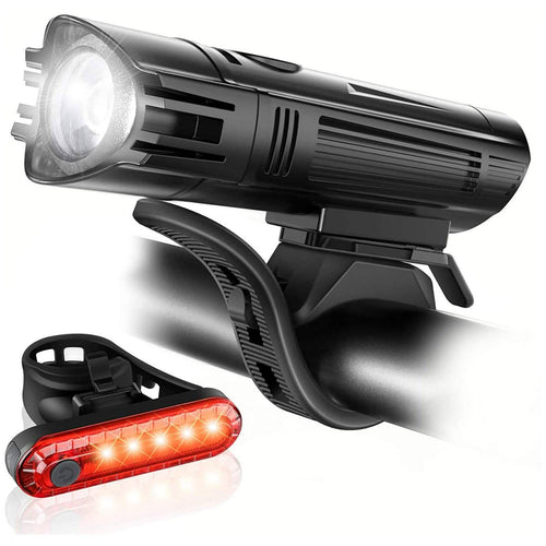 Ascher Ultra Bright USB Rechargeable Bike Light Set by DailySale