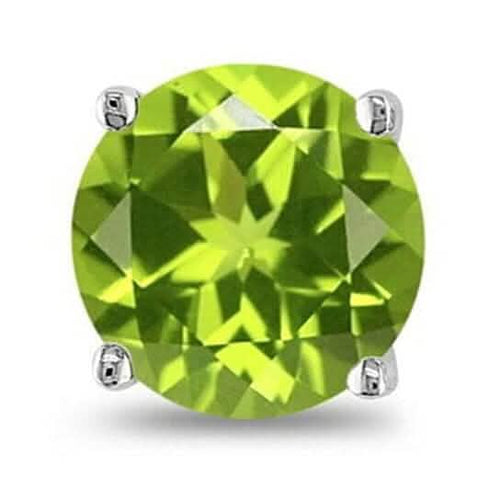 August Birthstone Peridot 925 Sterling Silver Round Cz Stud Earring by DailySale