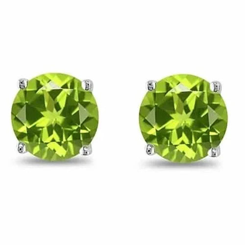 August Birthstone Peridot 925 Sterling Silver Round Cz Stud Earring by DailySale