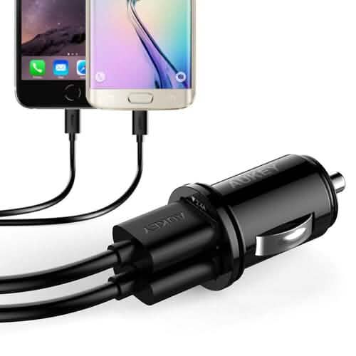 Aukey Universal True AiPOWER 24W 4.8A Dual Port Car Charger (Refurbished) by DailySale