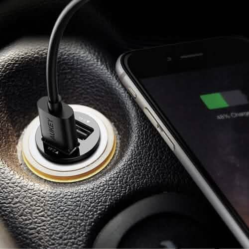 Aukey Universal True AiPOWER 24W 4.8A Dual Port Car Charger (Refurbished) by DailySale