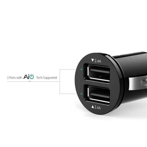 Aukey Universal True AiPOWER 24W 4.8A Dual Port Car Charger (Refurbished) by DailySale