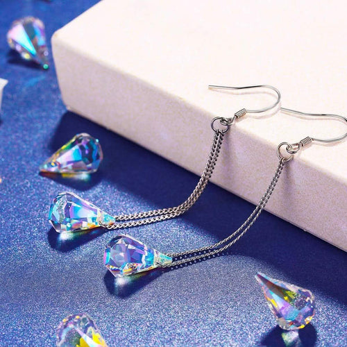 Aurora Borealis Crystal Drop Earrings Made with Swarovski Elements by DailySale