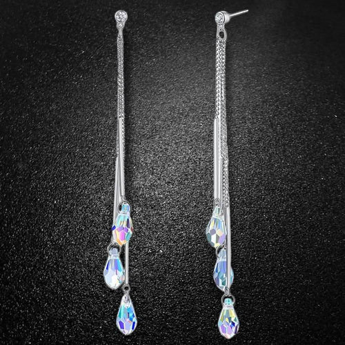Aurora Borealis Crystal Drop Earrings Made with Swarovski Elements by DailySale