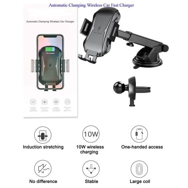 Automatic Clamping Wireless Car Charger Mount by DailySale
