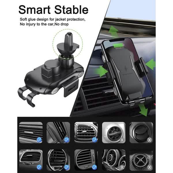 Automatic Clamping Wireless Car Charger Mount by DailySale