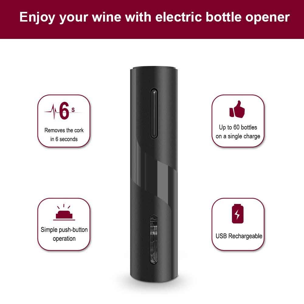 Automatic Electric Wine Bottle Corkscrew Opener by DailySale