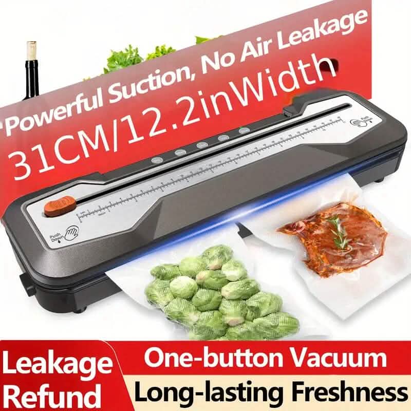 Automatic One-Touch Food Vacuum Sealer 5 Modes with 15 Sealer Bags and Built-in Cutter by DailySale