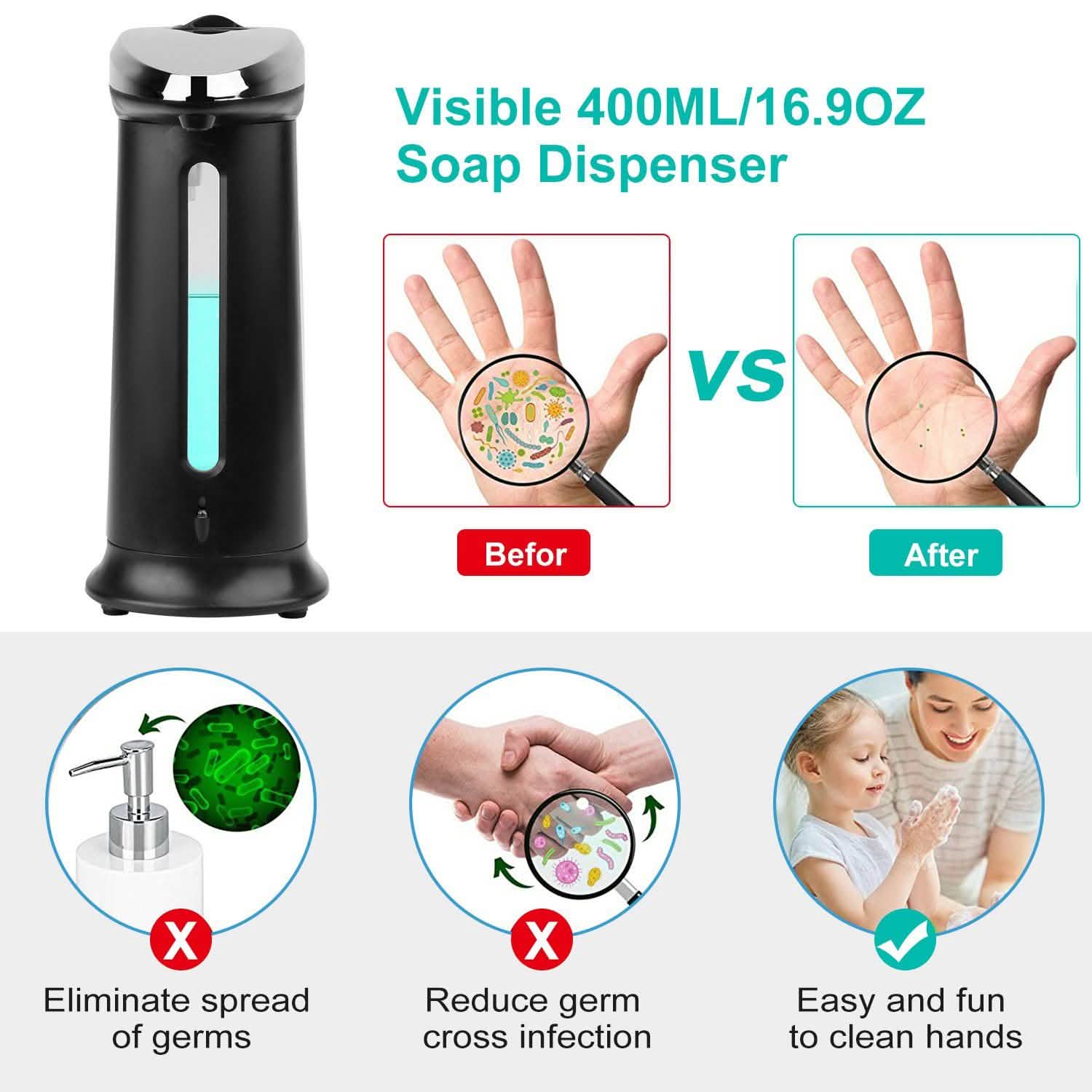 Automatic Soap Dispenser 400 ML/16.9 Oz by DailySale