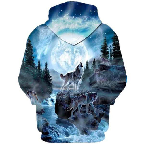 Autumn and Winter 3D Printed Wolf Sweatshirt Hoodie by DailySale