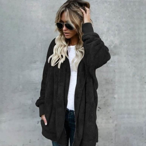 Autumn Winter Jacket Female Coat Causal Soft Hooded Pocket Fleece by DailySale