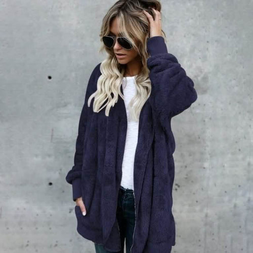 Autumn Winter Jacket Female Coat Causal Soft Hooded Pocket Fleece by DailySale