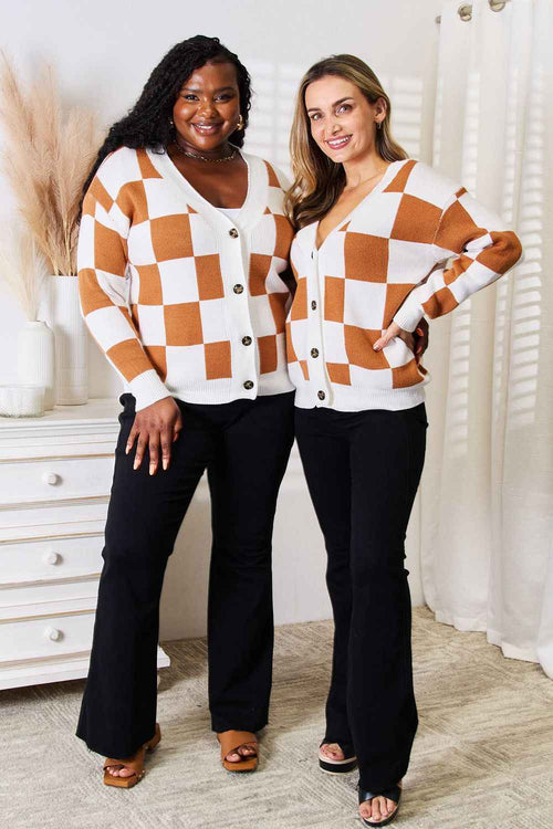 Angel Wings Double Take Button-Up V-Neck Dropped Shoulder Cardigan by Wild and Free Boutique