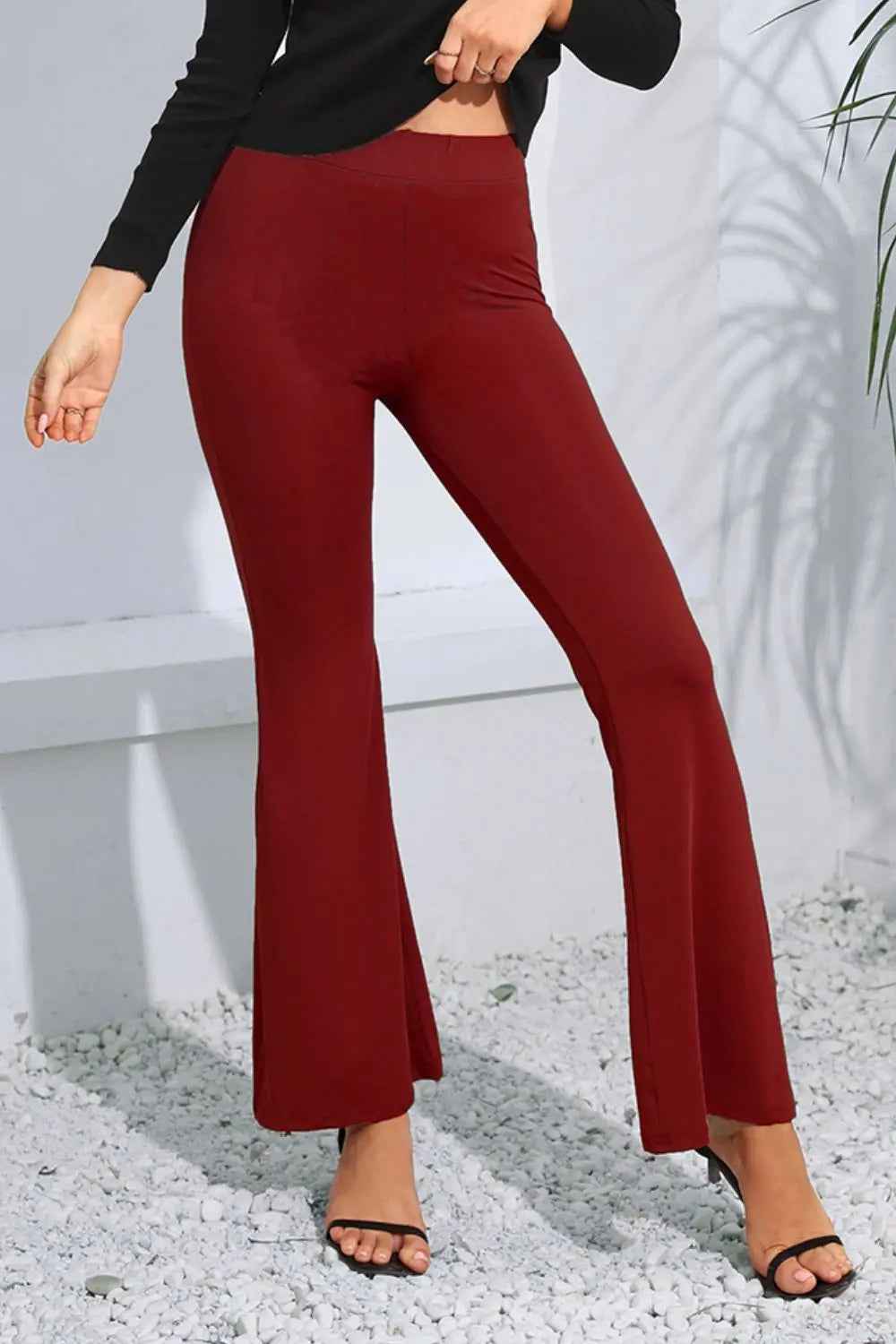 High Waist Flare Pants Long