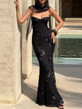 Sweetheart Neck Spaghetti Strap Maxi Dress by Shopiebay