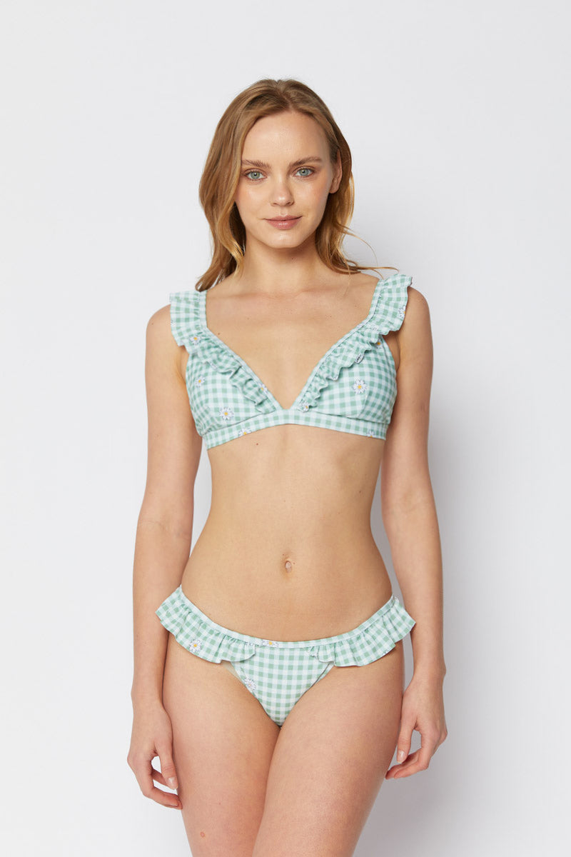 B2803-Gingham Daisy Lime by MARINA WEST SWIM