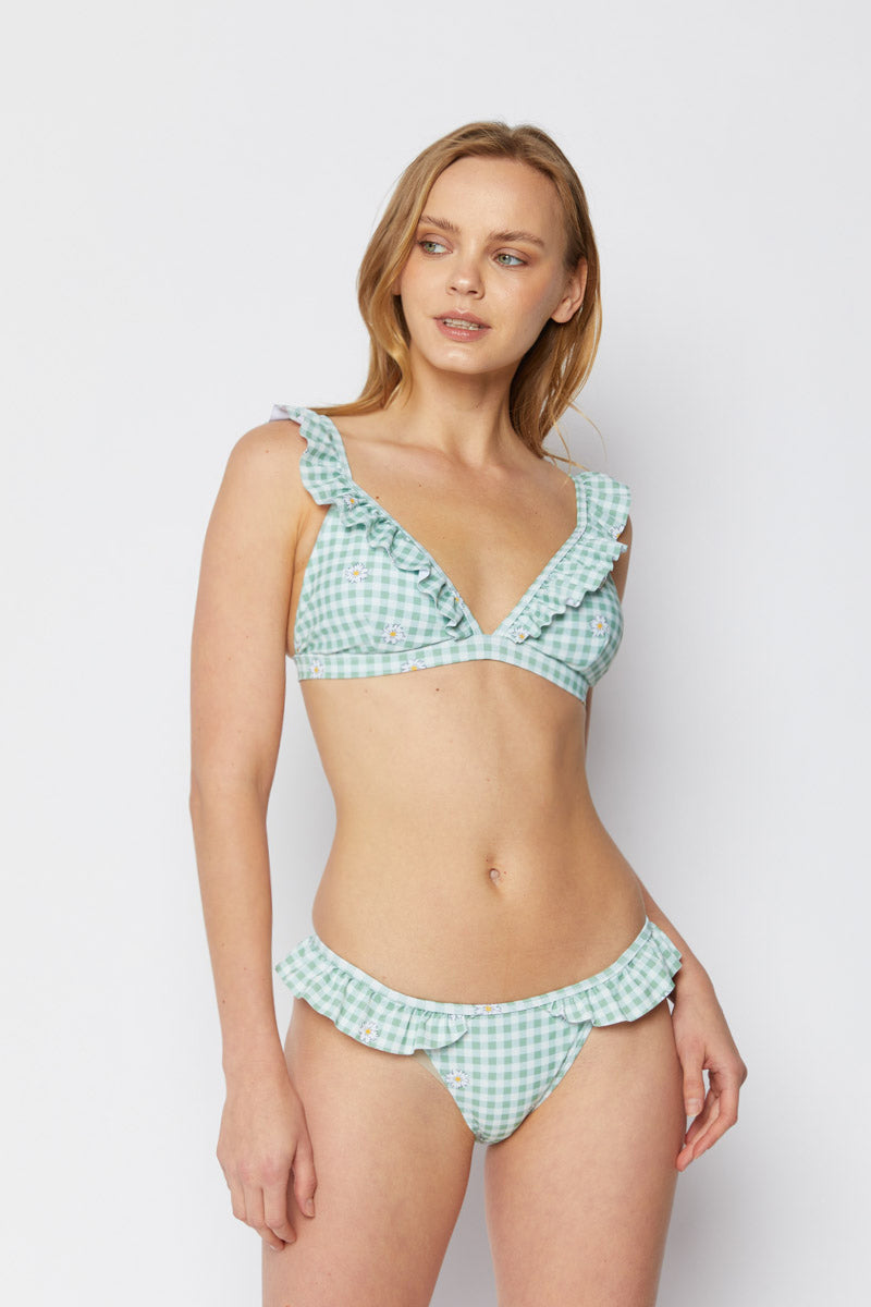 B2803-Gingham Daisy Lime by MARINA WEST SWIM