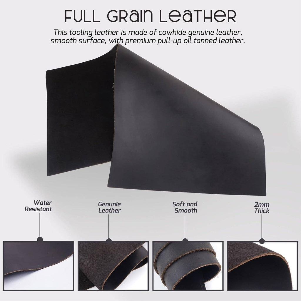 Full Grain Cowhide Leather 2mm Tooling Sheets - Craft & DIY by Hadzam