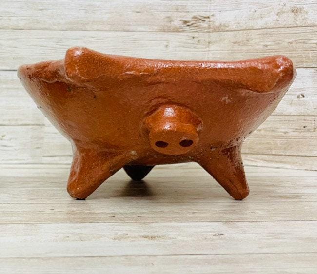 Authentic Mexican Pig Molcajete Molcajete Mexicano de Barro en Forna de Marranito by Chica Mexico