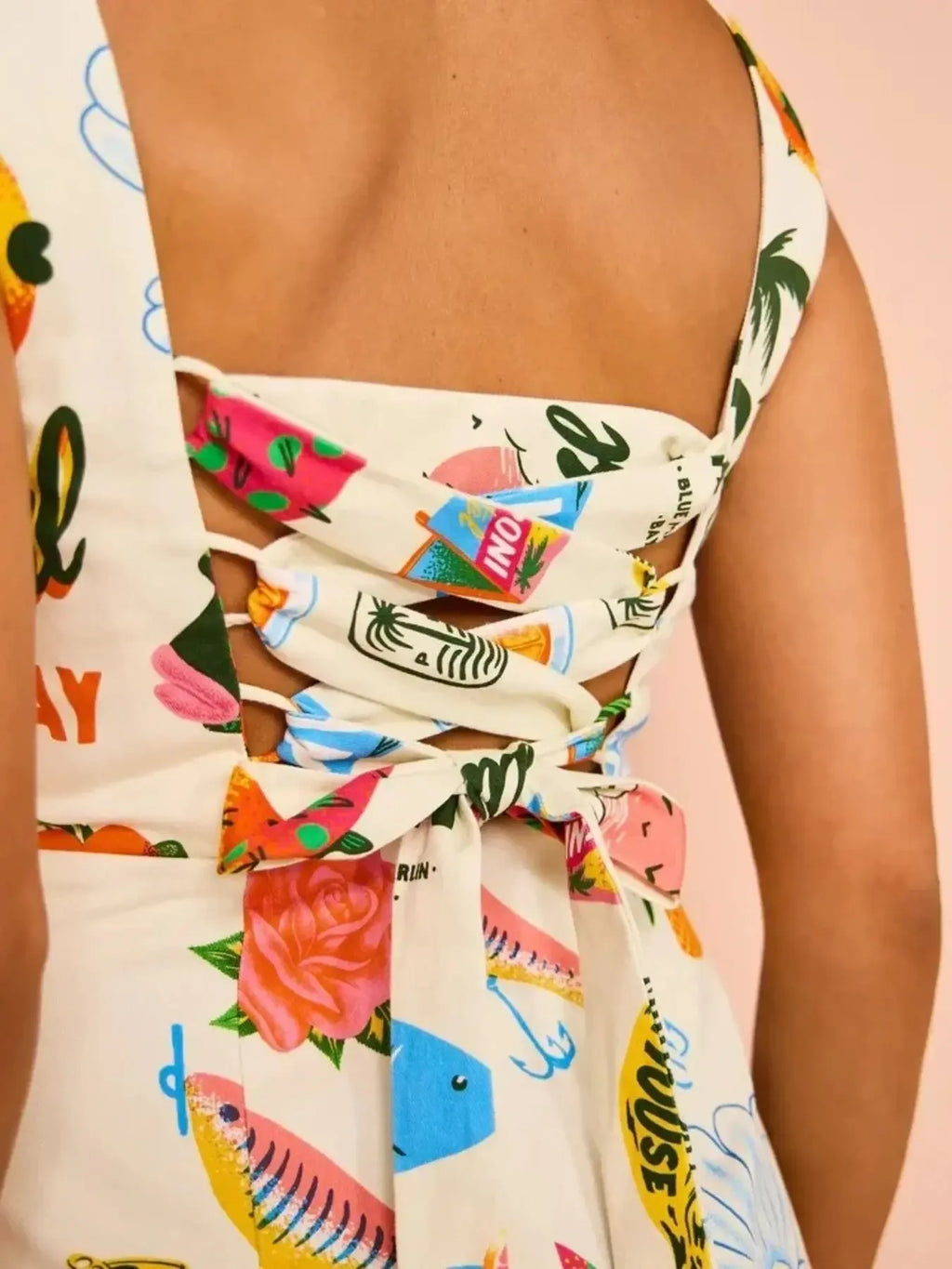 Printed Square Neck Summer Mini Dress by Shopiebay