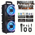 Portable Bluetooth Speaker with Subwoofer Bass, Dual 6.5" LED Woofers and Microphone by DailySale