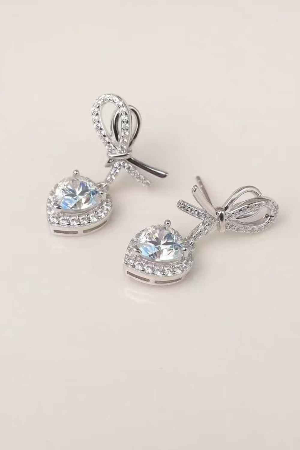 2 Carat Moissanite 925 Sterling Silver Heart Earrings