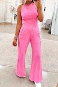 Sachet Pink Slim Ribbed Tank Top and Sweatpants Set