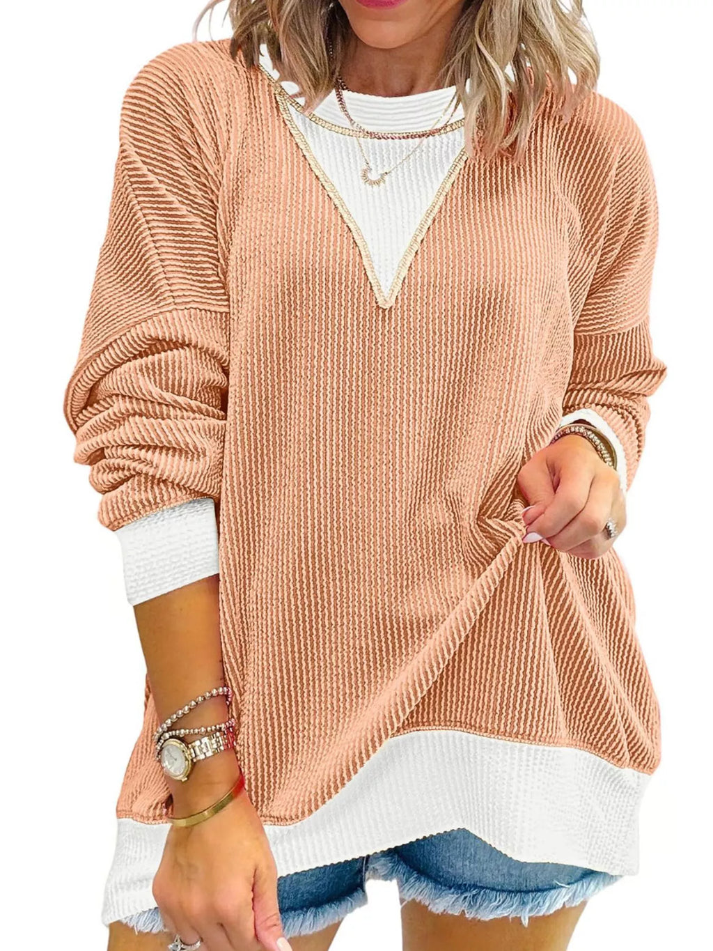 Contrast Dropped Shoulder Sweatshirt