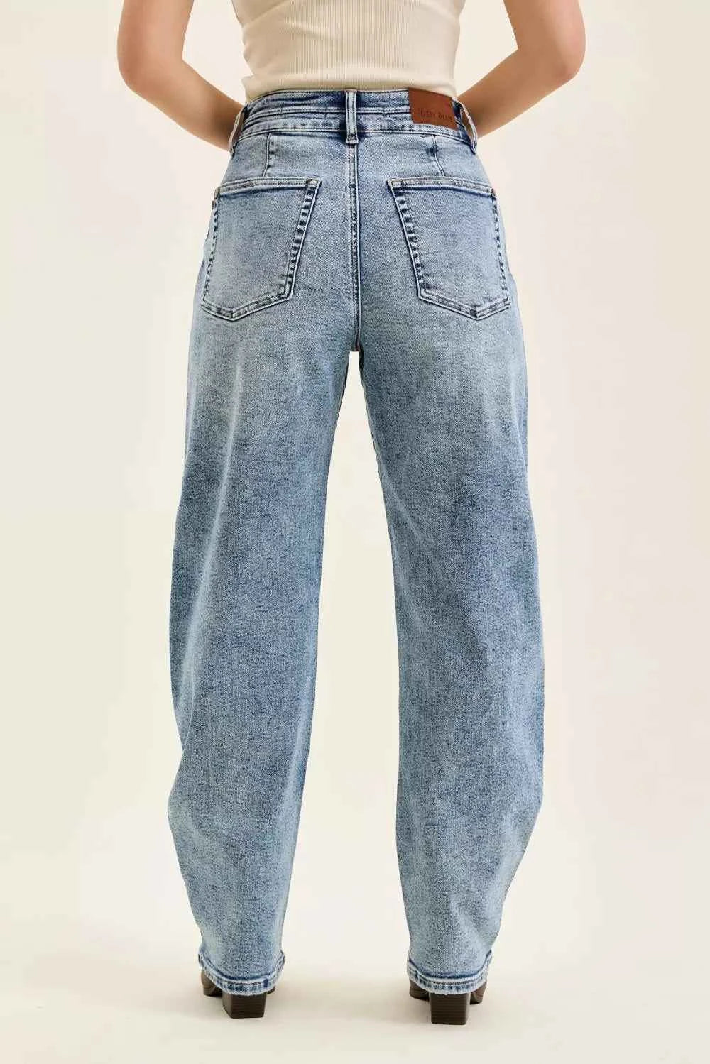 Judy Blue Full Size High Waist Marlow Arc Leg Jeans with Double Waistband Plus Size