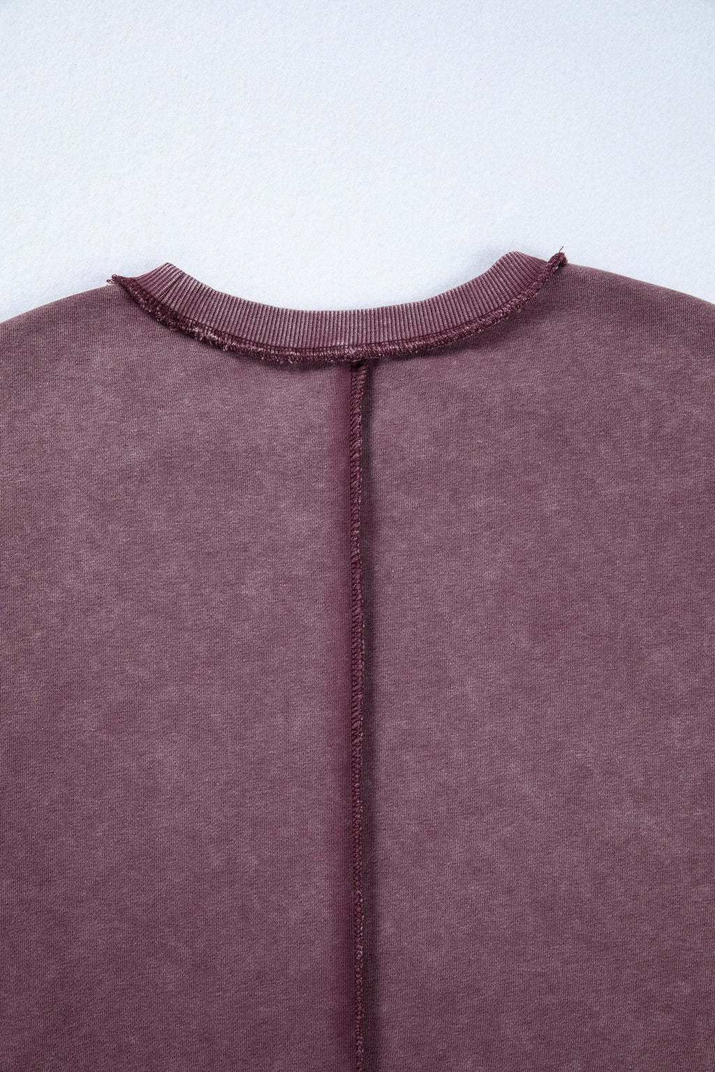 Valerian Mineral Wash Exposed Seam Side Slit Sweatshirt