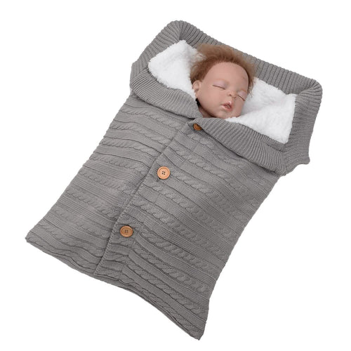 Baby Knit Swaddle Blanket Wrap with Buttons by DailySale