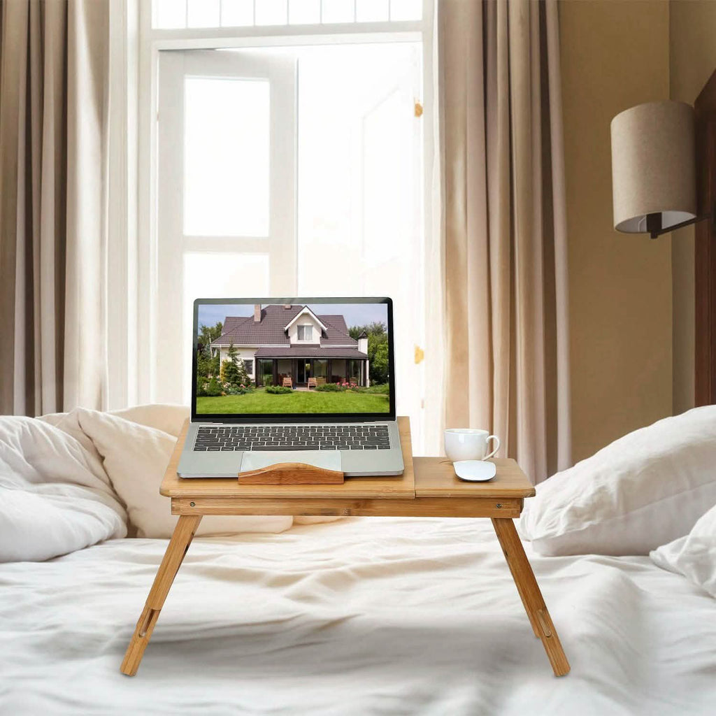 Bamboo Laptop Desk with Side Storage Drawer by DailySale