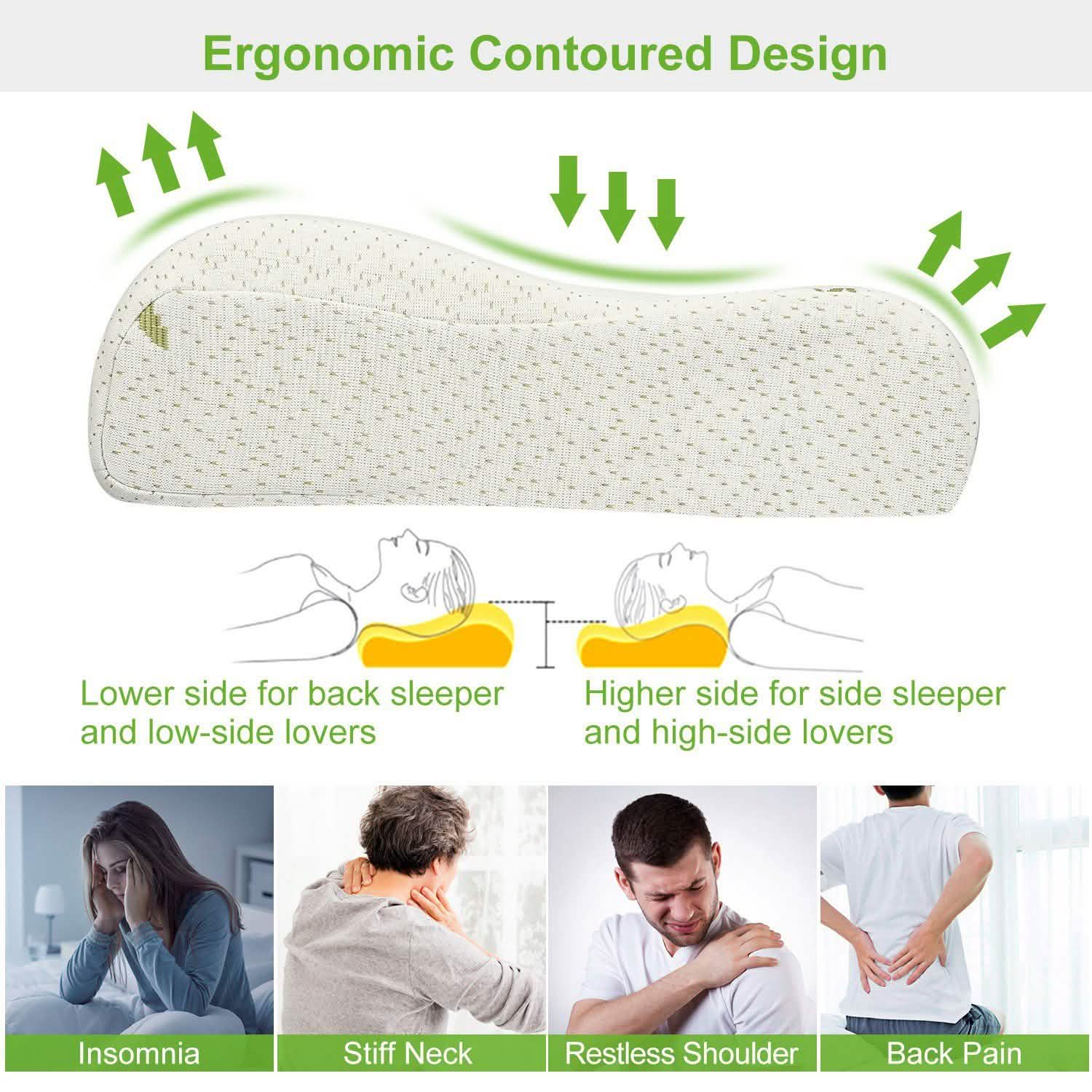 Bamboo Memory Foam Sleep Pillow by DailySale