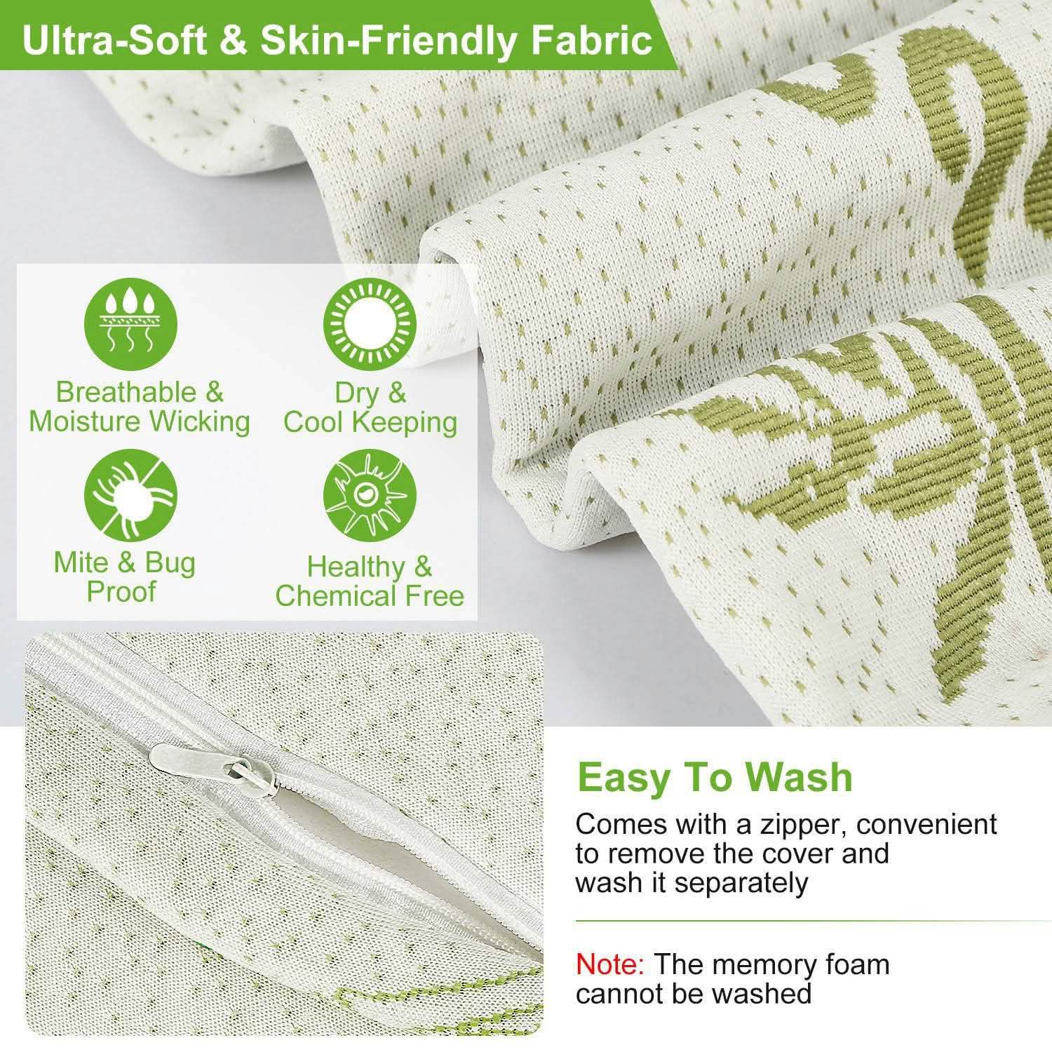 Bamboo Memory Foam Sleep Pillow by DailySale