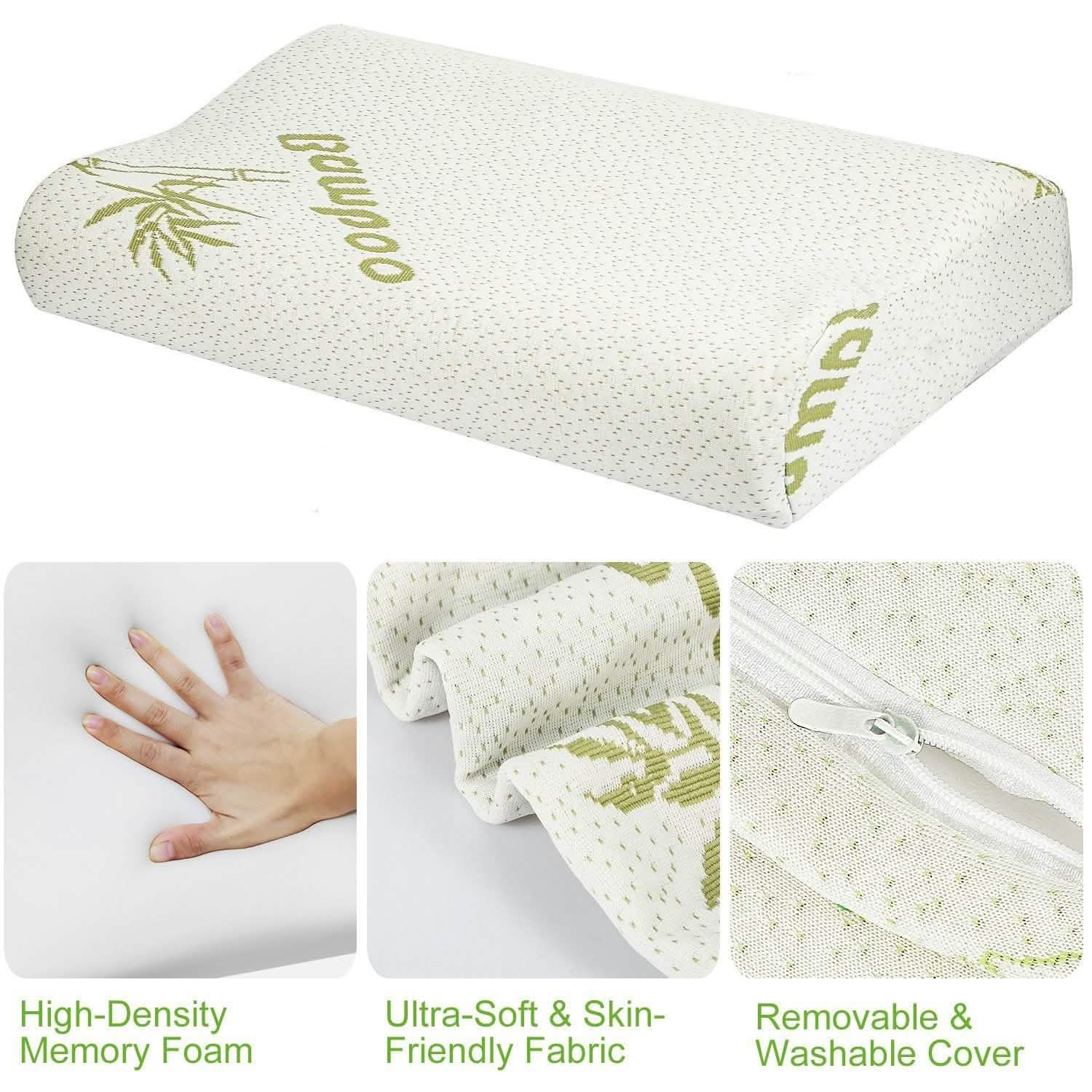 Bamboo Memory Foam Sleep Pillow by DailySale