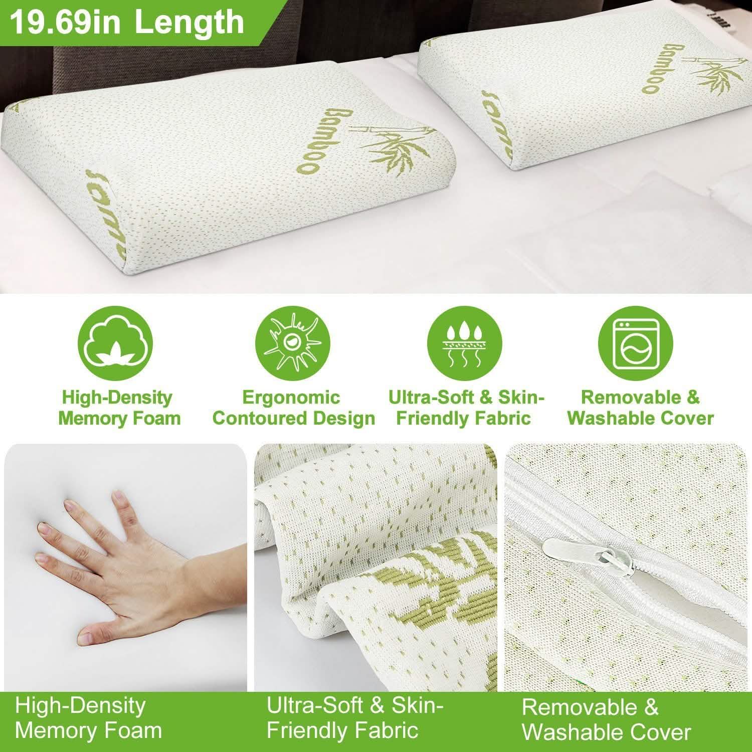 Bamboo Memory Foam Sleep Pillow by DailySale