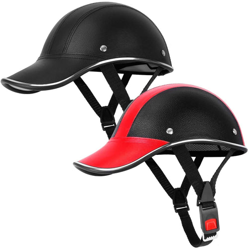 Baseball Cap Anti-UV Cycling Motorcycle Hat Leather Helmet by DailySale