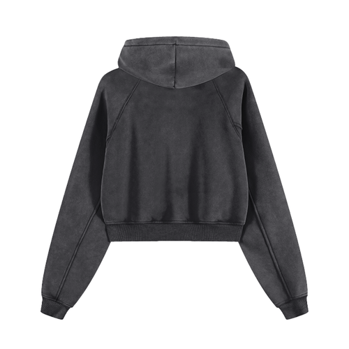 Basic B Grunge Wash Cropped Hoodie by Goth Cloth Co.