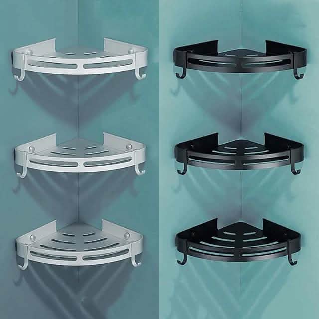 Bathroom Shelf Space Aluminum Wall Mount Triangle Shower Corner Storage Rack by DailySale