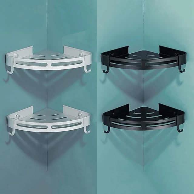 Bathroom Shelf Space Aluminum Wall Mount Triangle Shower Corner Storage Rack by DailySale