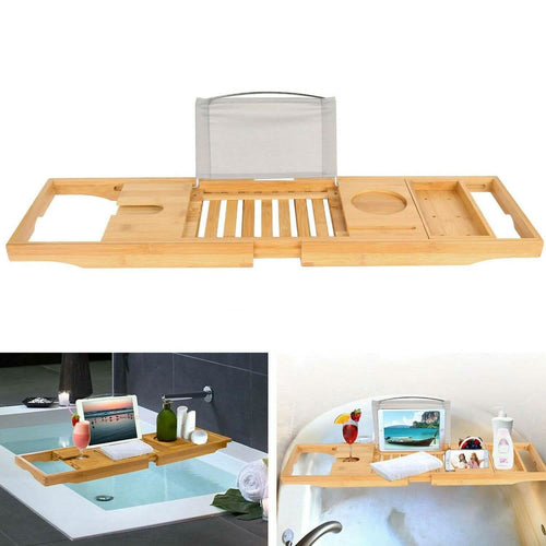 Bathtub Caddy Tray Crafted Bamboo by DailySale
