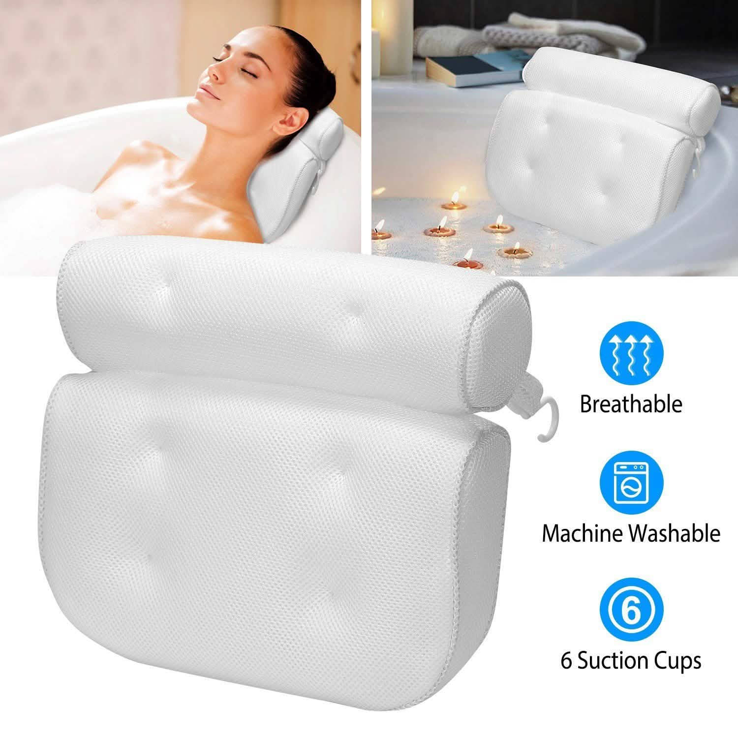 Bathtub Pillow Suction Cup Bath Pillow Air Mesh by DailySale