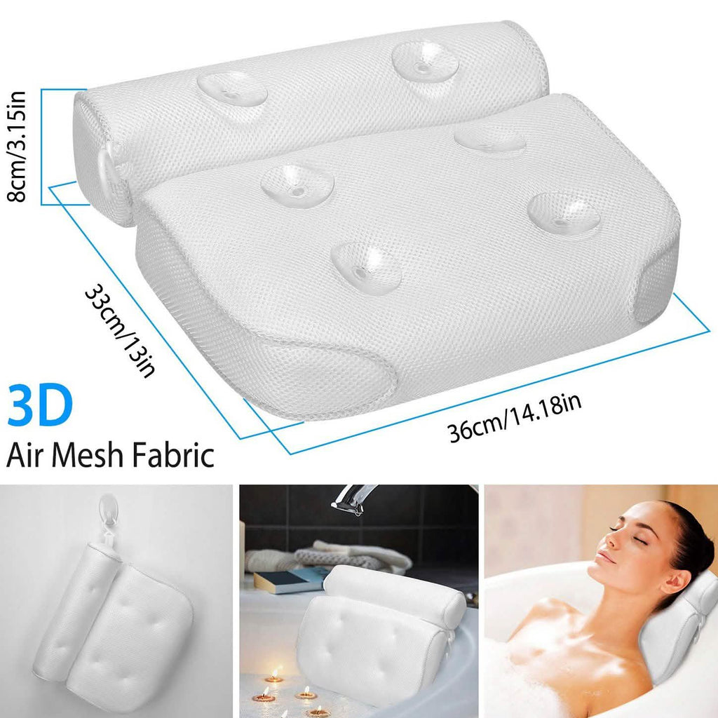Bathtub Pillow Suction Cup Bath Pillow Air Mesh by DailySale