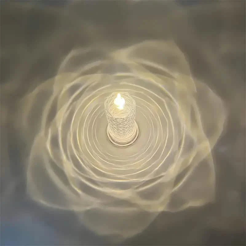 Battery-Powered LED Candle Lamp With Rose Pattern Refraction Halo Projection by DailySale