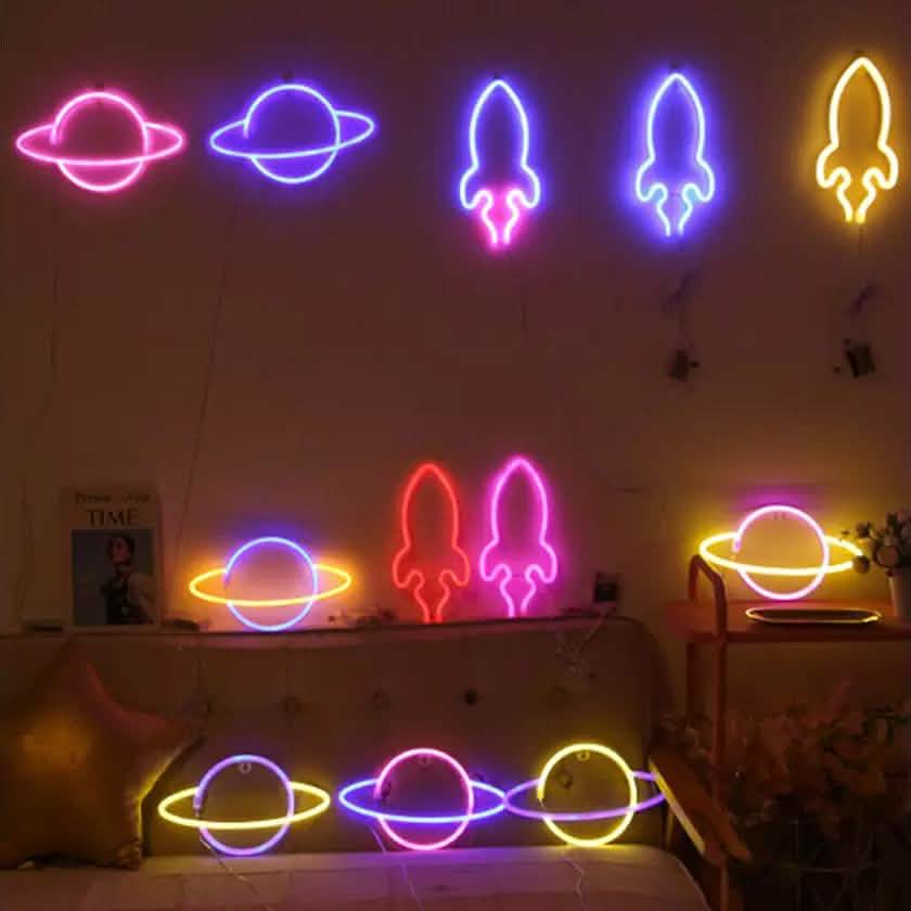 Battery USB LED Neon Light Wall Signs Night Home Decor by DailySale