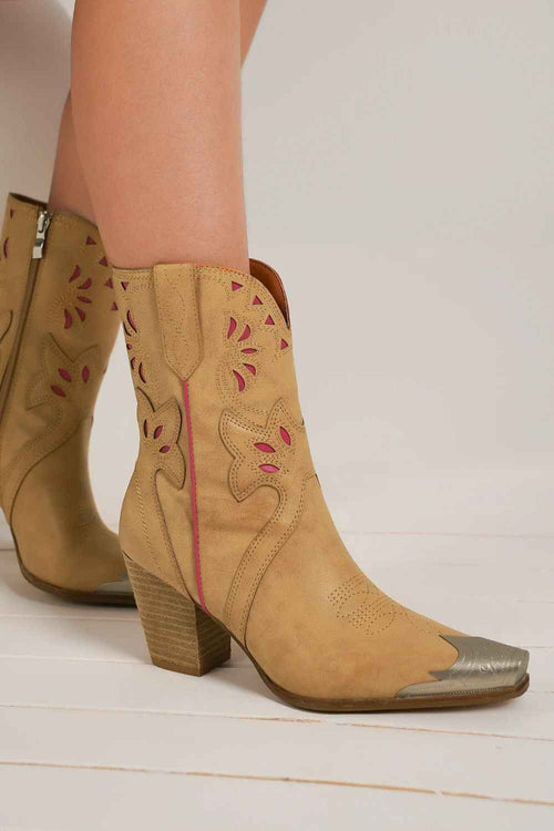 Beast Fashion Cut-Out Floral Embroidery Boots by Wild and Free Boutique