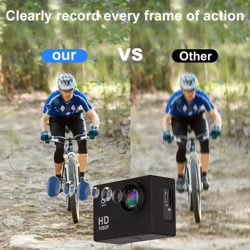 Ultra HD 1080P Action Camera – 140° Wide Angle, Fisheye Lens, LCD Display by DailySale